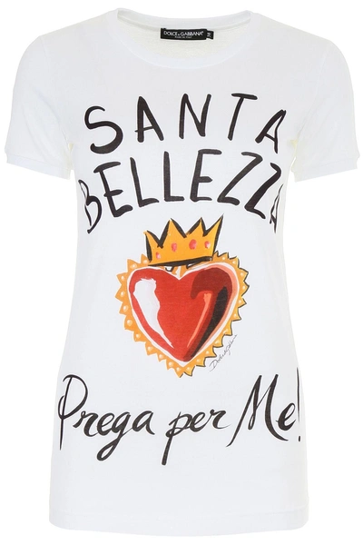Shop Dolce & Gabbana Printed T-shirt In S.bellezza Fdo Biancobianco