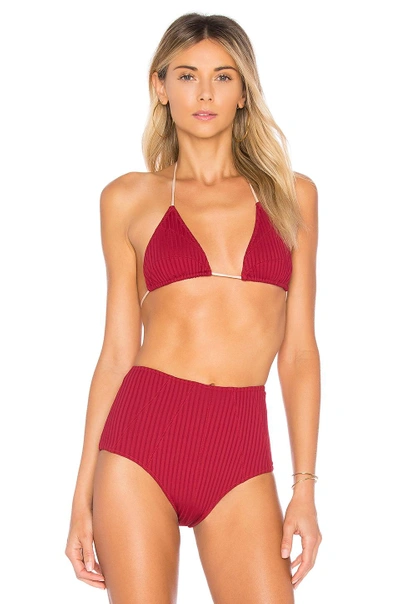 Shop Cali Dreaming Seamed Aries Bikini Top In Wine