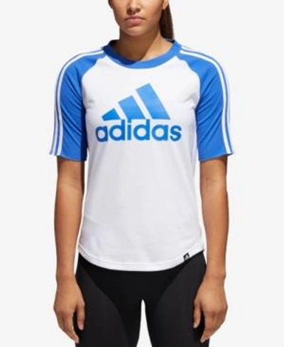 Shop Adidas Originals Adidas Logo Baseball T-shirt In Hi-res Blue