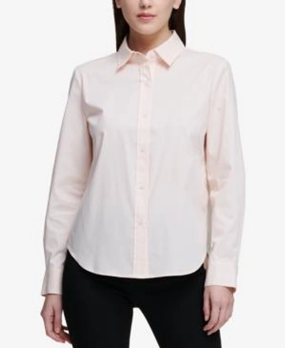 Shop Dkny Button-down Shirt, Created For Macy's In Blush