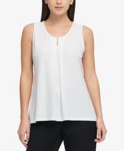 Shop Dkny Embellished Top, Created For Macy's In White