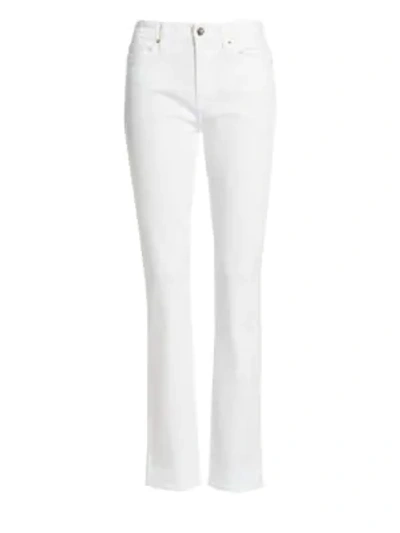Shop Jen7 By 7 For All Mankind Mid-rise Slim Straight Jeans In White