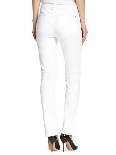 Shop Jen7 By 7 For All Mankind Mid-rise Slim Straight Jeans In White