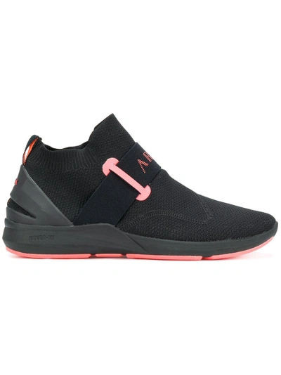 Shop Arkk Mid-top Silp-on Sneakers - Black