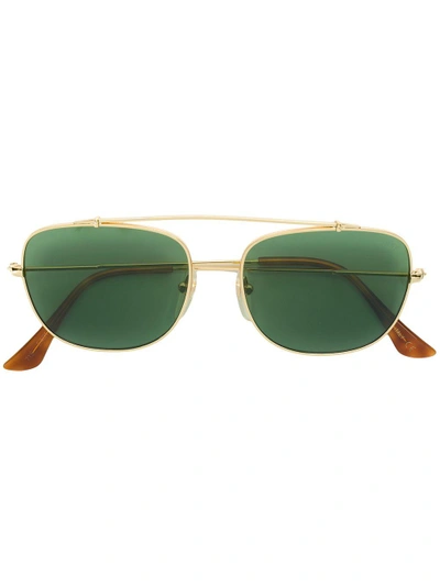 Shop Retrosuperfuture Primo Green Sunglasses In Metallic