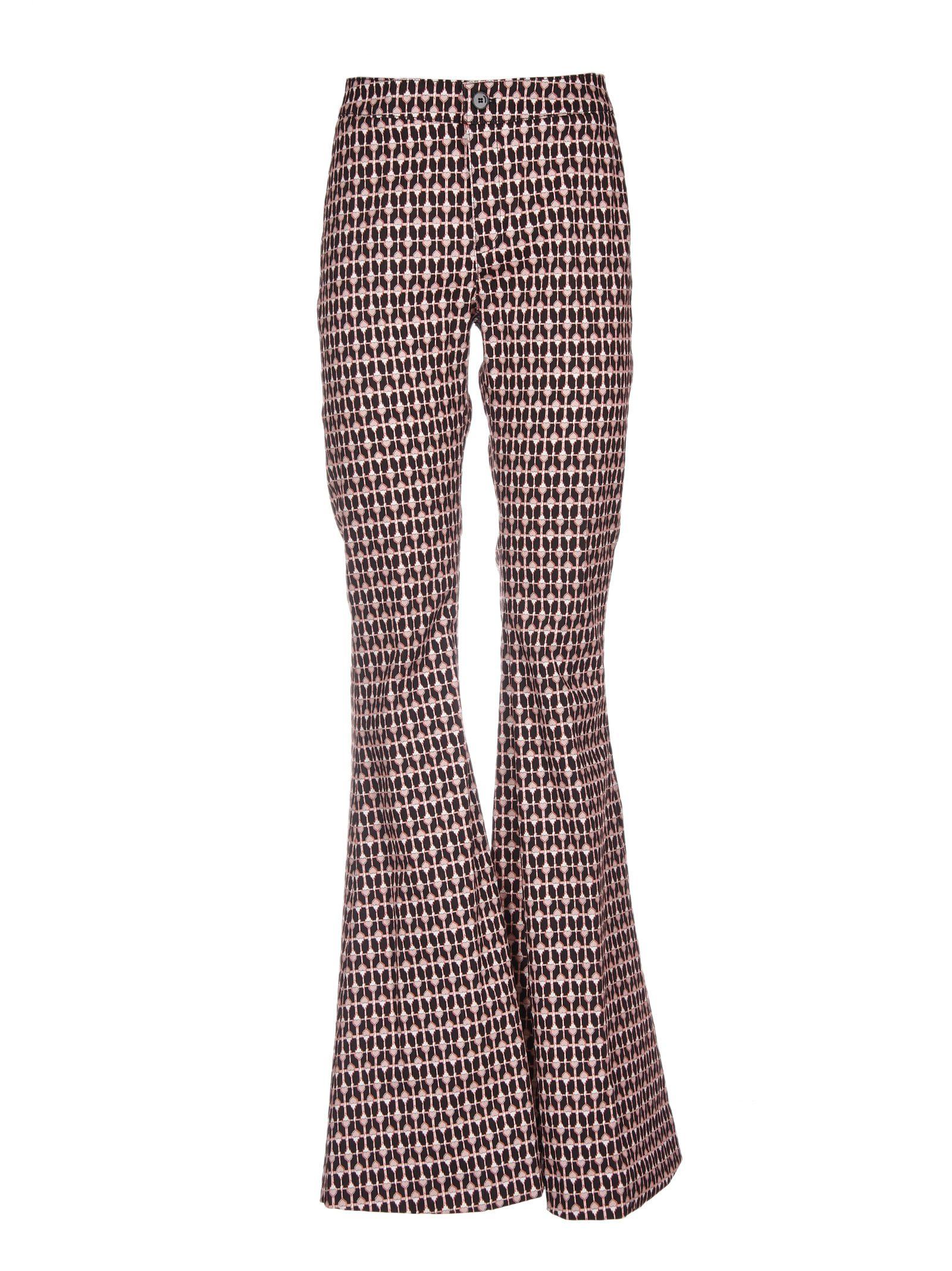 patterned flared trousers