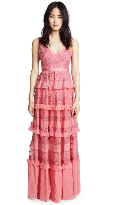 Shop Needle & Thread Iris Cami Gown In Hot Pink