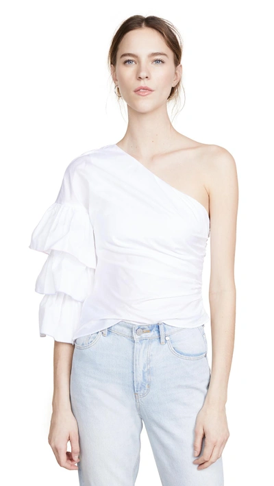 Shop Petersyn Summer One Shoulder Top In White