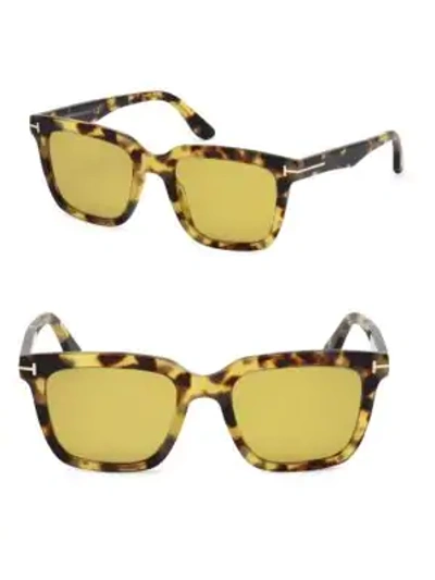 Shop Tom Ford Rectangular Tortoise Sunglasses In Brown