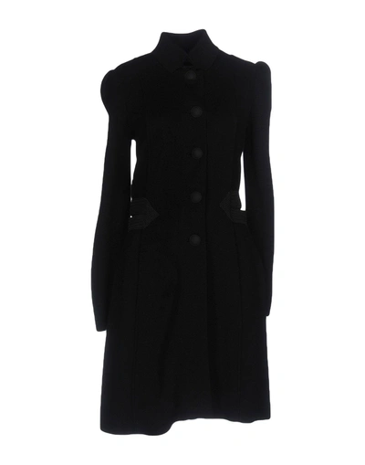 Shop Emporio Armani Overcoats In Black