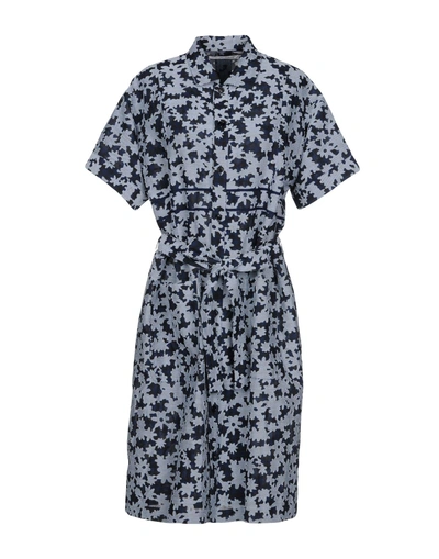 Shop Julien David Knee-length Dress In Dark Blue