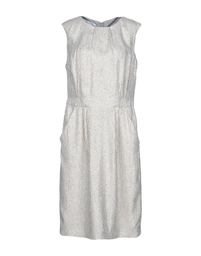 Shop Oscar De La Renta Knee-length Dress In Platinum