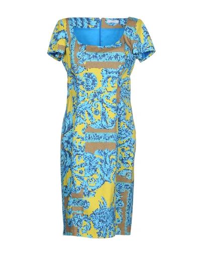 Shop Versace Knee-length Dresses In Azure