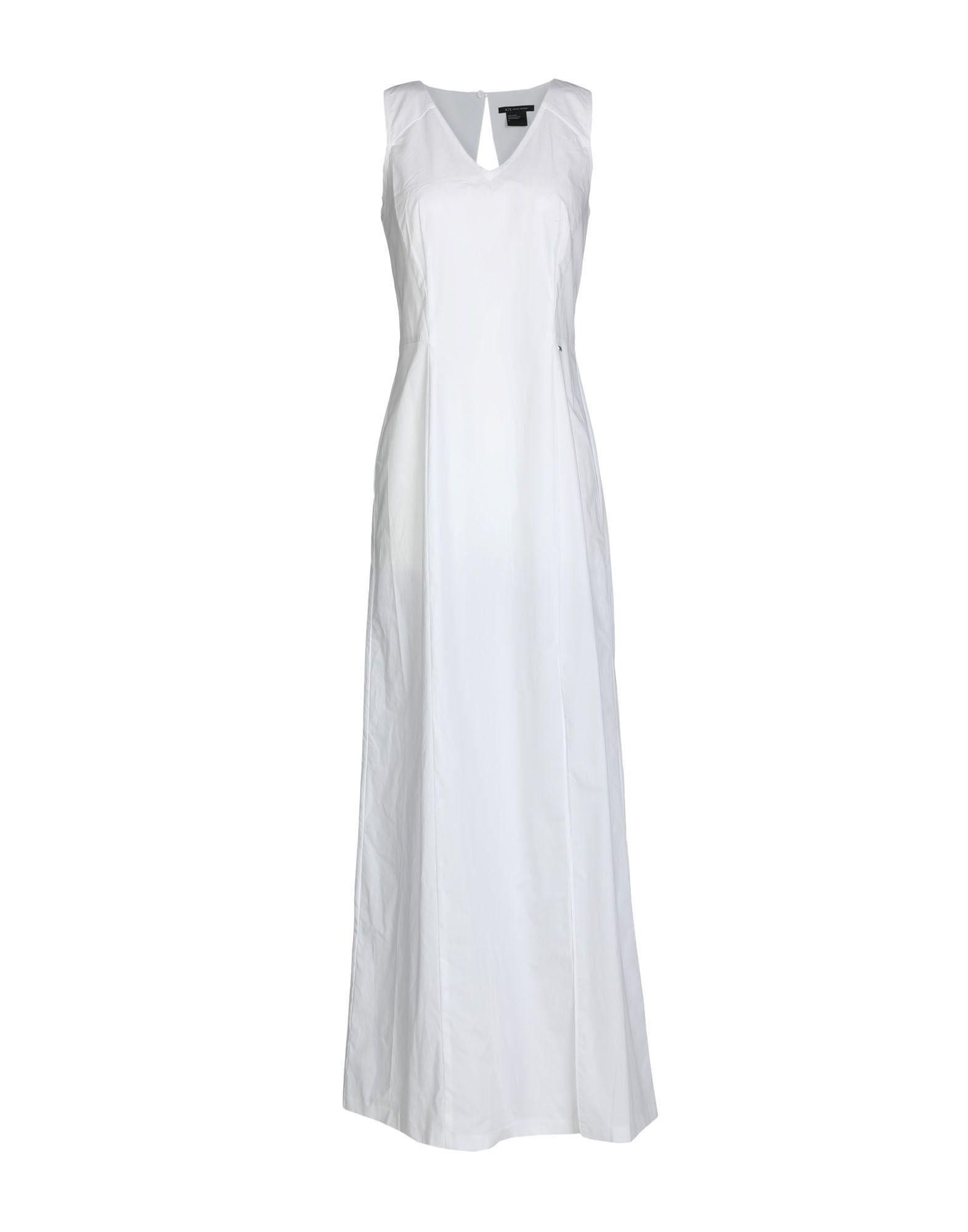 Armani Exchange Long Dress In White 