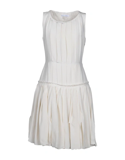 Shop Oscar De La Renta Short Dresses In Ivory
