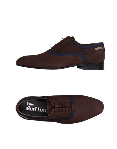 Shop John Galliano Laced Shoes In Dark Brown