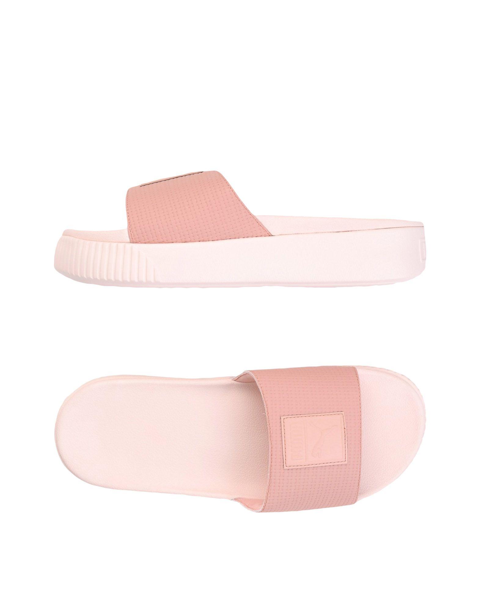 pink puma sandals