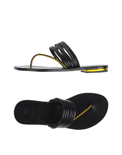 Shop Álvaro González Flip Flops In Black