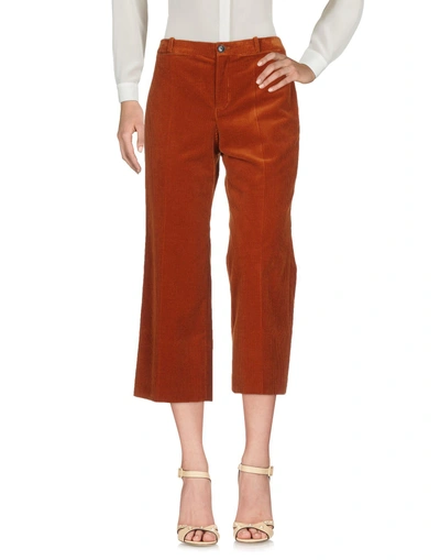 Shop Balenciaga Cropped Pants & Culottes In Brown