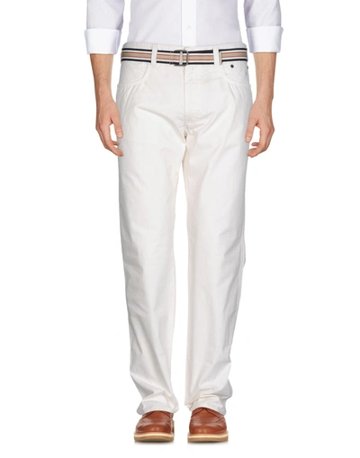 Shop Burberry Casual Pants In Ivory