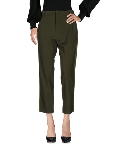 Shop Pinko Casual Pants In Military Green