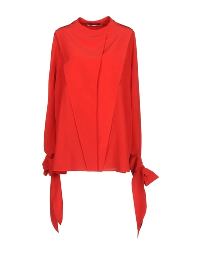 Shop Givenchy Silk Shirts & Blouses In Red