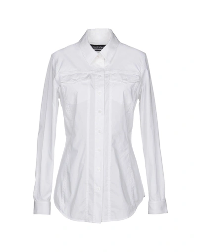 Shop Boutique Moschino Solid Color Shirts & Blouses In White