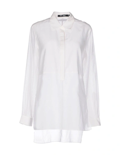 Shop Blk Dnm Solid Color Shirts & Blouses In White