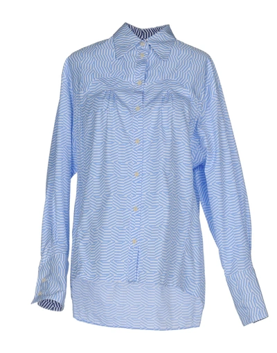 Shop Thierry Colson Patterned Shirts & Blouses In Blue
