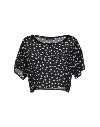 Shop Dolce & Gabbana Woman Top Black Size 10 Silk