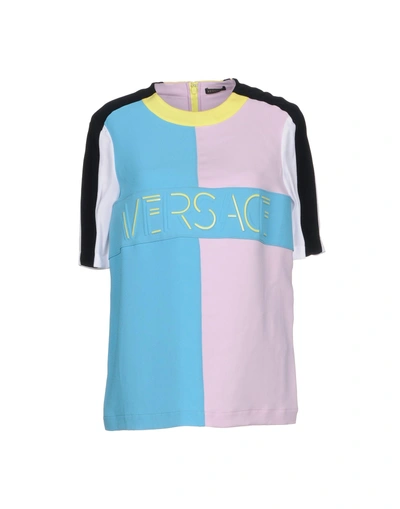 Shop Versace Blouse In Turquoise