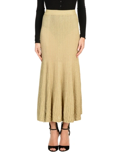 Shop Aglini Woman Midi Skirt Gold Size 6 Viscose, Polyester