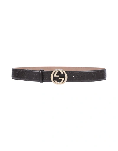 Shop Gucci Regular Belt In Dark Brown