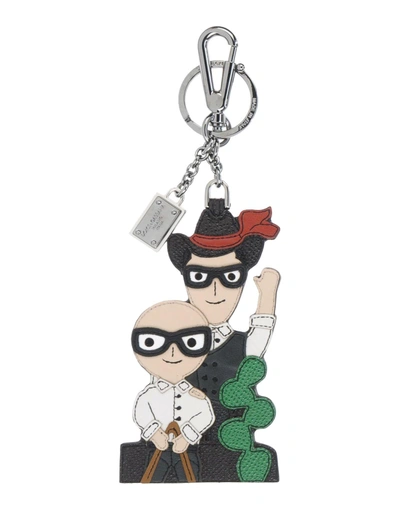 Shop Dolce & Gabbana Key Rings In Dark Brown