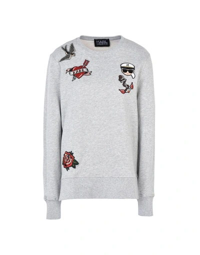 Shop Karl Lagerfeld Sweatshirts In Light Grey
