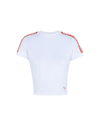 Shop Fenty X Puma Fenty Puma By Rihanna Ss Cropped Tee Woman T-shirt White Size Xs Cotton
