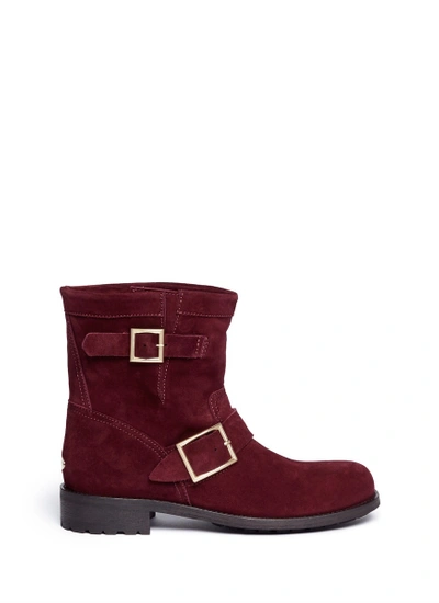 Shop Jimmy Choo 'youth' Suede Buckle Boots