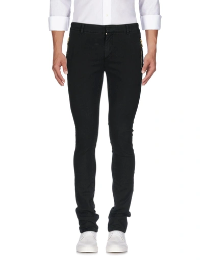 Shop Balmain Denim Pants In Black
