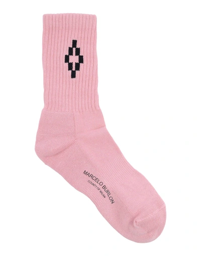 Shop Marcelo Burlon County Of Milan Socks & Tights In Pastel Pink