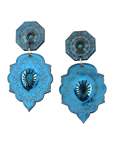 Shop Almala Earrings In Bright Blue
