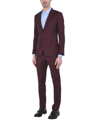 Shop Paul Smith Suits In Maroon