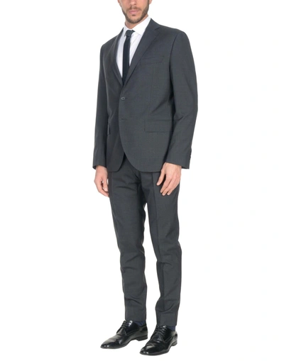 Shop Lubiam Suits In Steel Grey