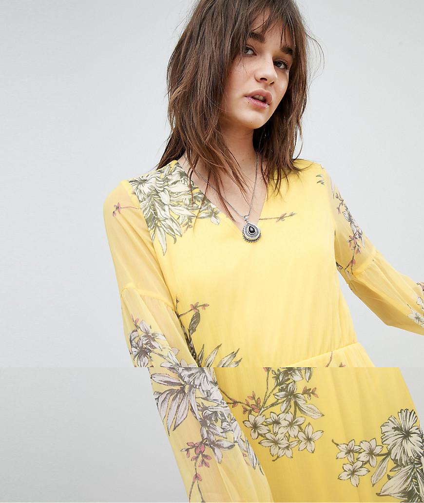 vero moda yellow maxi dress