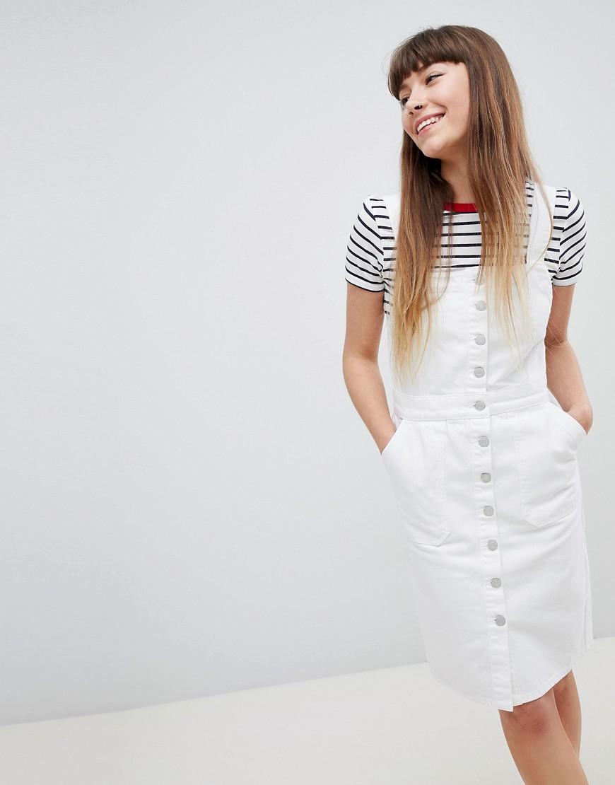 new look denim button through dress