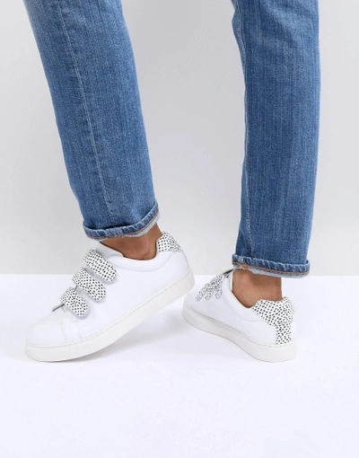Shop Suncoo Triple Velcro Mono Sneakers - White