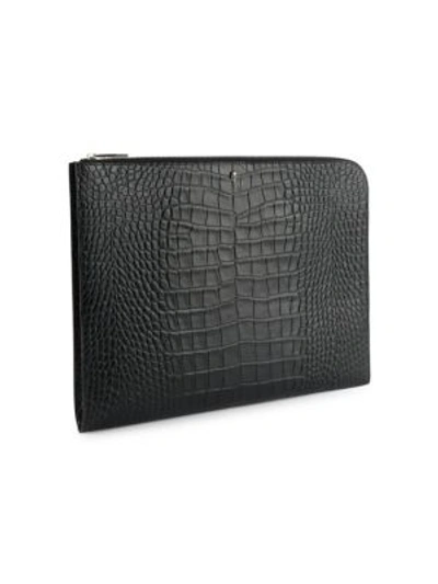 Shop Alexander Mcqueen Leather Zip Pouch In Black