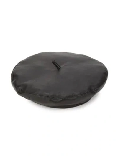 Shop Eugenia Kim The Carter Leather Beret In Black