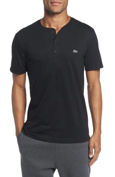 Shop Lacoste Henley T-shirt In Black