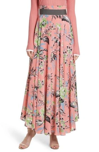 Shop Diane Von Furstenberg Draped Silk Maxi Skirt In Avalon Hyacinth