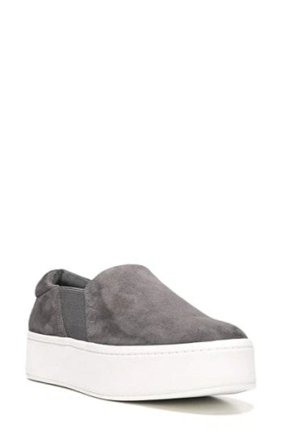 Shop Vince Warren Slip-on Sneaker In Steel Suede